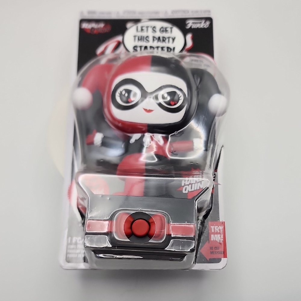 Funko Harley Quinn Red and Black Collectible With Button Pop Up - OPEN BOX